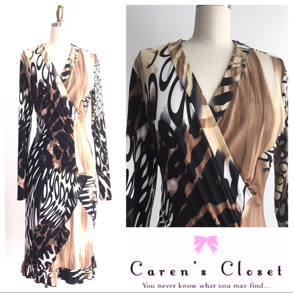 Frank Lyman Design Dresses & Skirts - Frank Lyman Animal Print Faux Wrap Dress